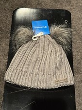 Columbia Youth Snow Problem II Beanie Grey Double Pom NWT OSFA 25 MSRP