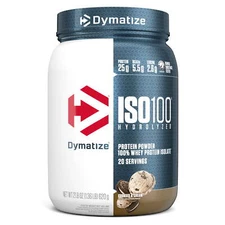 Dymatize ISO100 Hydrolyzed Whey Isolate Protein Powder, Cookies & Cream, 20 Serv