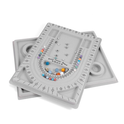 Bead Design Board, Gray Flocked Bead Board For Bracelet Necklace Jewelry Making