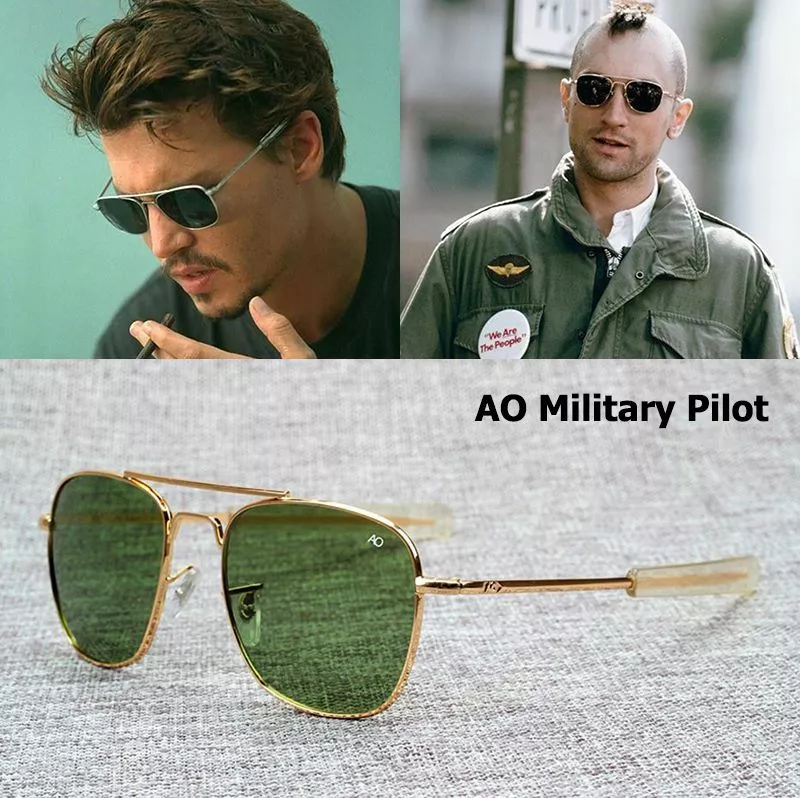 American Fashion Army Military Pilot 55mm Sunglasses Optical Glass Lens Sun Men