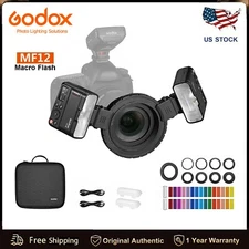Godox MF12 Macro Flash 2-Light Kit 2.4G Wireless Speedlite For Canon Nikon Sony