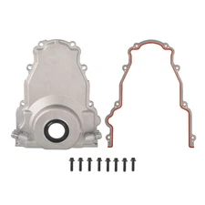 Timing Cover w/ 10AN Turbo Oil Drain Fitting For LS Gen 3 4.8L 5.3L 5.7L 6.0L