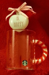 starbucks glass mug with glitter handle