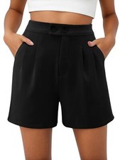 Women's Summer Casual High Waist Wide Leg Cargo Shorts Loose with Side Pockets