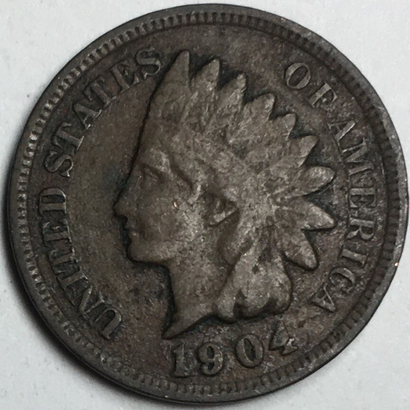 1904 United States Indian Head Cent - Very Good (VG) KM#90a - 4272-AH
