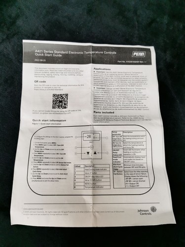 Johnson Controls PENN A421ABC-06C Electronic Temperature Control 120/240V SPDT - Foto 6 di 12