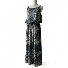 Johnny Was Biya 100% Silk Sleeveless Maxi Drop Waist Flowy Floral Vacation Dress