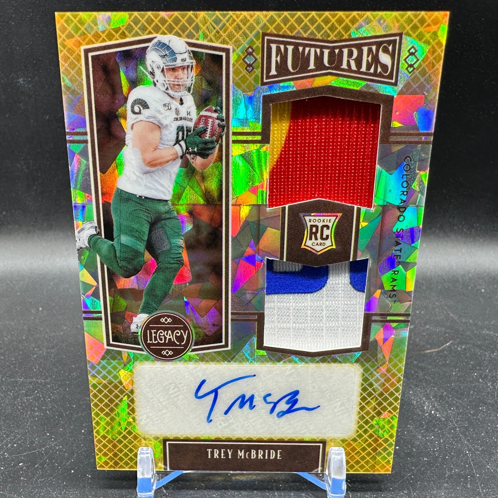 Trey McBride Panini Legacy Futures Dual Patch Autograph #FDTM Yellow Diamond