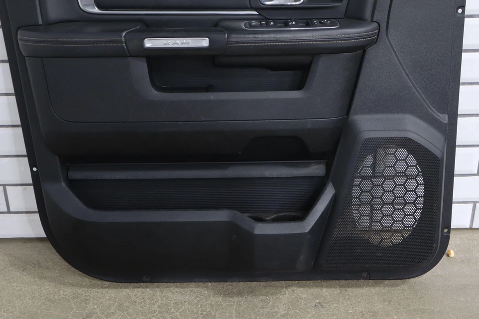 13-18 Ram Longhorn Limited Black Leather Door Panel Set (Front/Rear) Woodgrain - Image 4 of 4