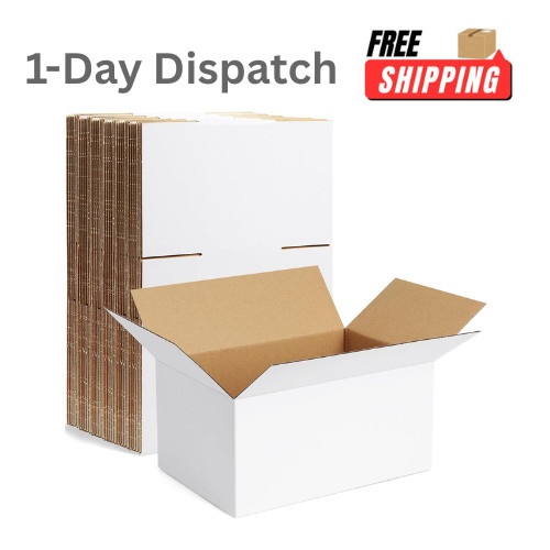 Famagic 10 Pack 10x7x5" White Corrugated Shipping Boxes