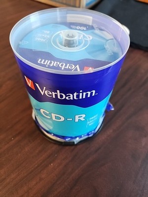 Verbatim CD-R Discs, 700mb/80min 52x, Spindle, Silver, 100/pack 94554 New Sealed