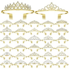 Lyrow 30 Pcs Tiara Crowns Women Bulk Galentines Day Party Favors Crystal Queen