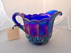 Fenton Plytec Blue Carnival Glass Iridescent Pitcher