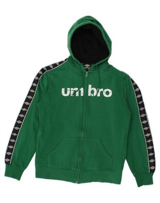 UMBRO Jungen Grafik Reißverschluss Hoodie Pullover 15-16 Jahre 2XL grün Baumwolle CA01