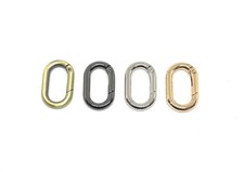 Oval Metal Gate Rings Non-Locking Carabiners Bag Making 4pk