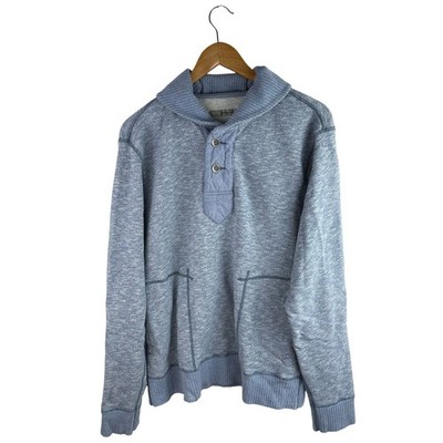 Onassis Men's Heathered Blue Collared Polo Oversized Pullover Sweater Top Sz XL