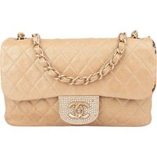 Chanel Quilted Pearl CC Single Flap Crossbody Bag Coco CC Tasche
