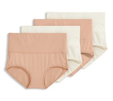 Jockey Set of 4 Smoothing Brief Panties Light/Ivory XL New