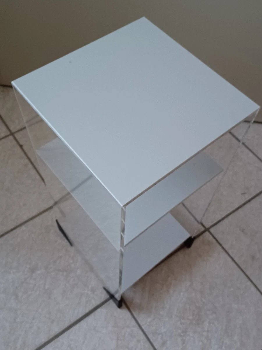 Estantería - Consola de vidrio acrílico transparente/gris claro