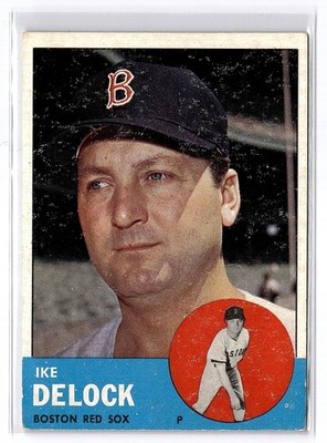 1963 Topps #136 Ike Delock * B * Low Grade * High Res Scan * (Color Loss)