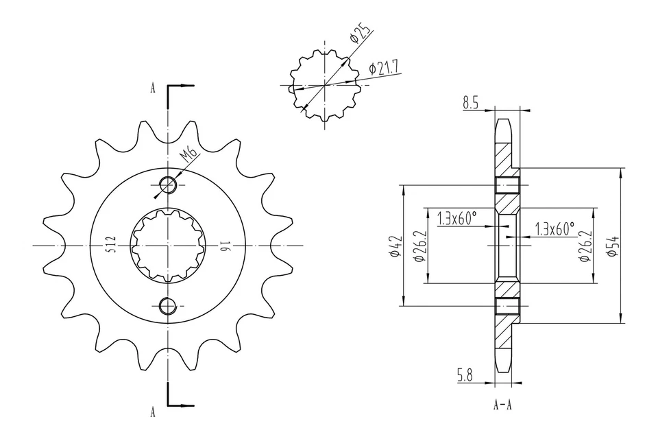 For Suzuki GSXR600 1997-2016 BikeMaster 965692 520 Series Front Sprocket Foto 2 de 2