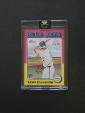 2024 Topps Heritage High Number Davis Schneider Real One Red Ink Auto Card 27/75