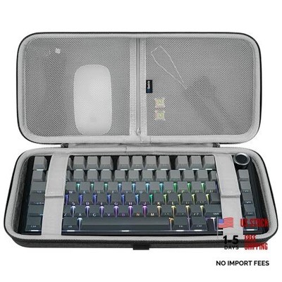 75% 84-Key Gaming Keyboard Case, Hard Shell Travel Carrying Bag, Extra Space