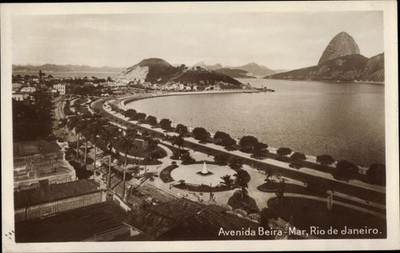 Ak Rio de Janeiro Brasilien, Avenida Beira Mar, Zuckerhut - 10358022