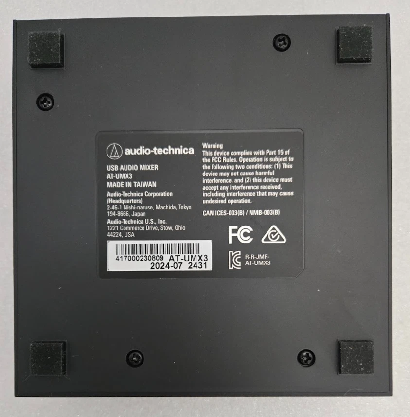 Audio-Technica #AT-UMX3 Compact Livestreaming USB Audio Mixer For Desktop Black - Image 3 of 4