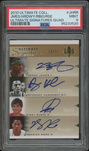 2010/11 Ultimate LeBron James Anfernee Hardaway Rubio Rose Auto #13/15 PSA 9