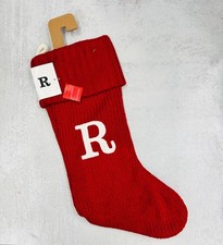Knit Monogram LETTER R 20" Christmas Stocking RED Wondershop Home Decor