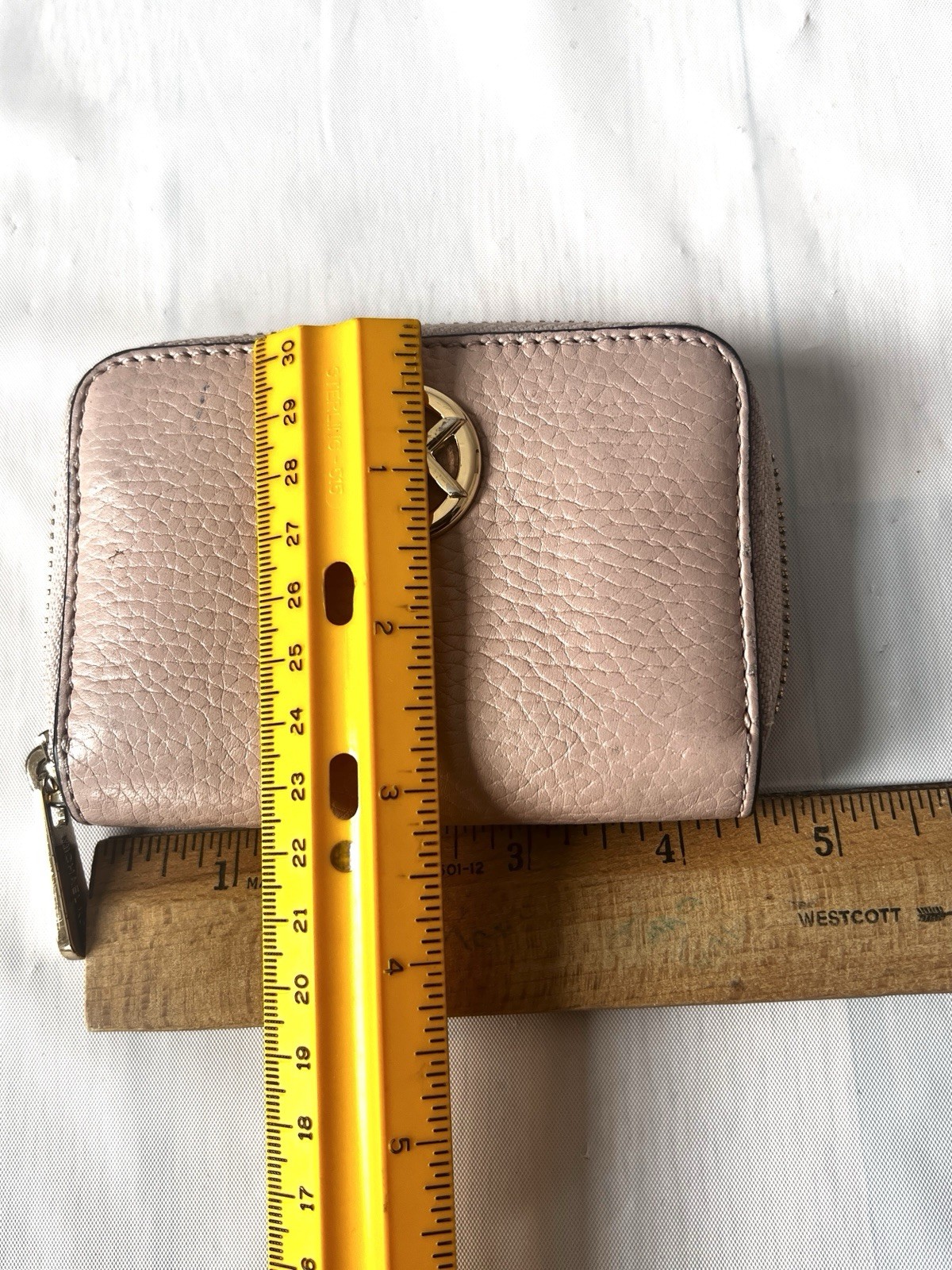 Michael Kors Fulton leather zip around credit cards purse coin case light pink thumbnail 7