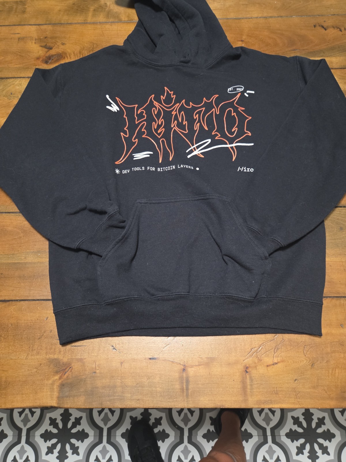 Hiro Bitcoin Developer Promo Hoodie Mens Medium Black Dev Tools Crypto Swag Y2K image 4