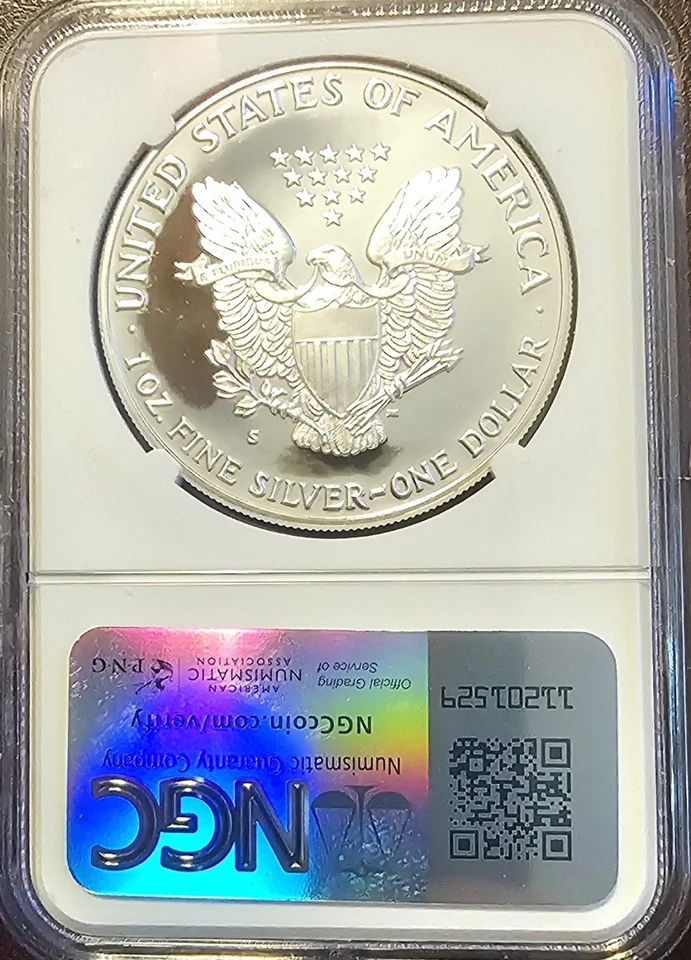 1987 S PROOF SILVER EAGLE NGC PF69 ULTRA CAMEO NGX Graded Proof 9.9 - Image 4 of 4