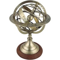 ArmillarsphäRe Aus Holz/Messing Antik 38,5 Cm Sea-Club