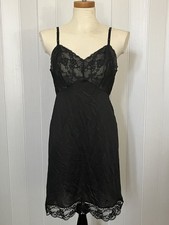 Van Raalte Vintage Original Black Nylon Lace Slip S MPN 34 Everyday 34in Hem