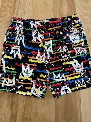 Fresh Prints Bel-Air Stretch Twill Shorts Men s M 90s  Graffiti Retro Print