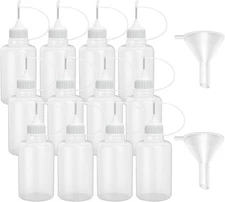 12 Pcs 1 Ounce Needle Tip Glue Bottle 30ml 1 (Pack of 12), White 