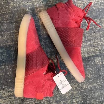 Adidas Tubular Invader Strap Mens Red Suede High Top Sneakers BB5039 Size 10.5