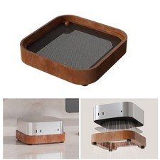 Desktop Solid Wood Stand Cooling Base Mount For Mac mini M4 / M4 Pro Bracket