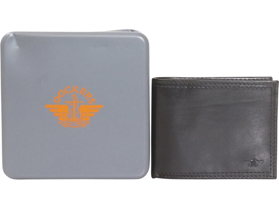 Dockers Men's Slimfold Wallet Extra Capacity With Zipper Traveler Black - Image 4 of 4