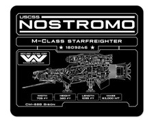 USCSS Nostromo Schematic Blueprint 1/4" Thick Mouse Pad