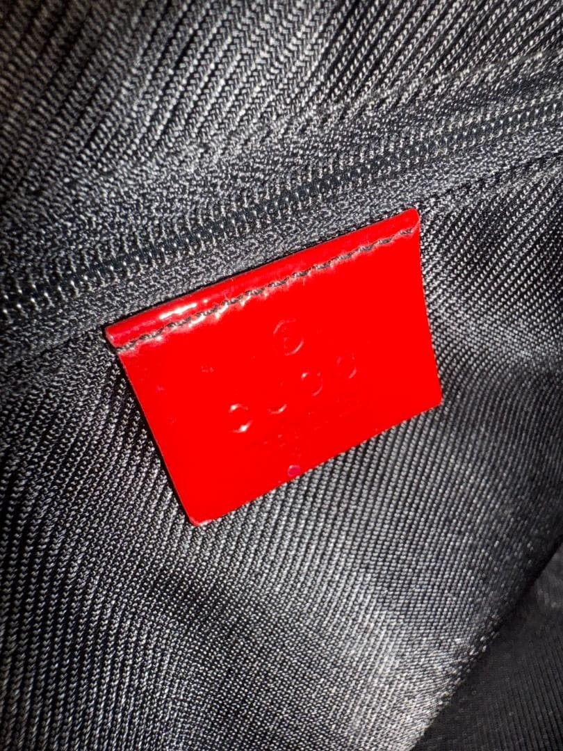 GUCCI GG Canvas Enamel Handbag Red Authentic Tote Bag with Dust Bag thumbnail 10