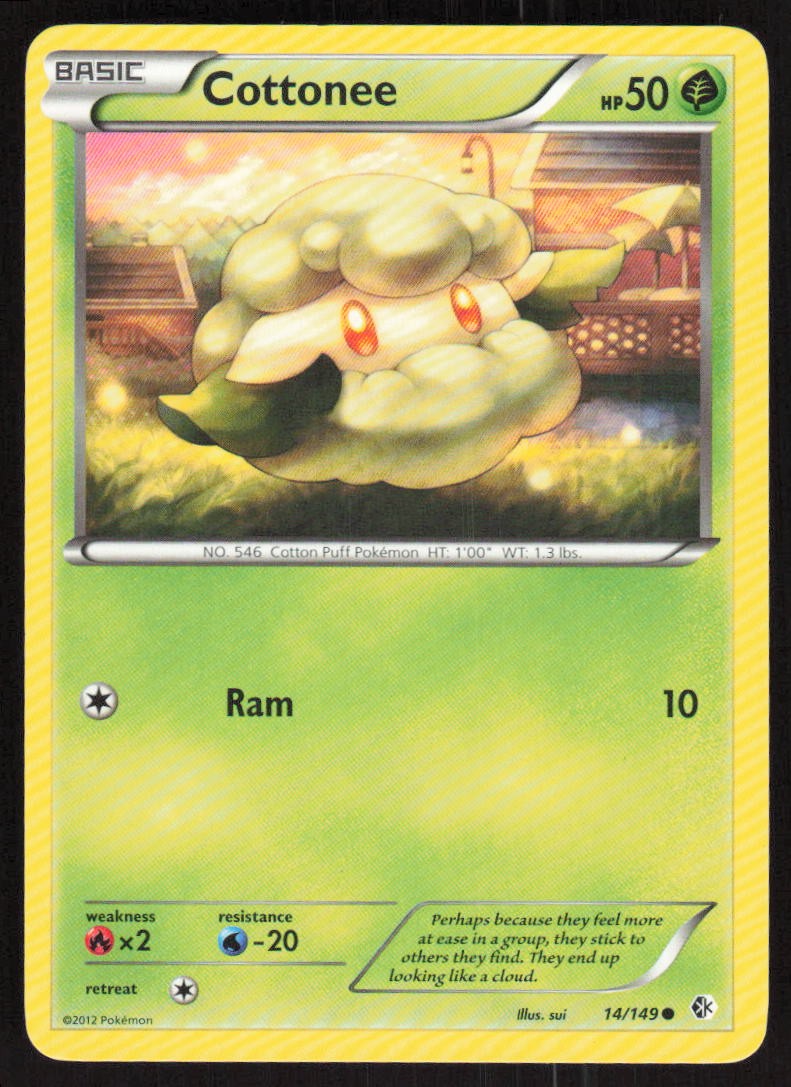 Pokemon Cottonee Common 14/149 Boundaries Crossed LP