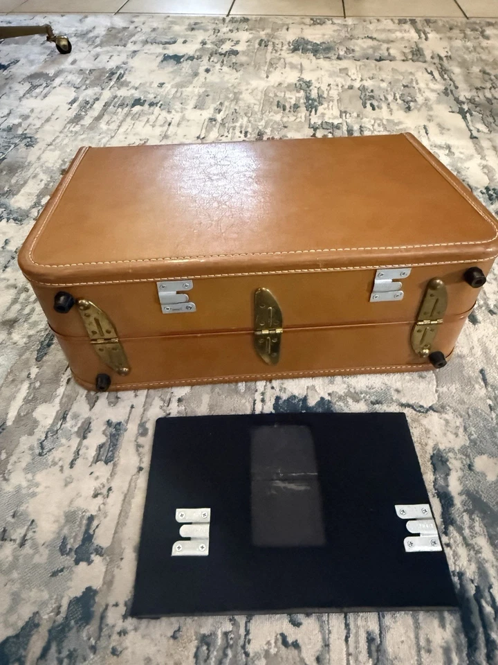 Vintage Leather Suitcase Bass Drum Portable Kick Drum - Image 3 of 4