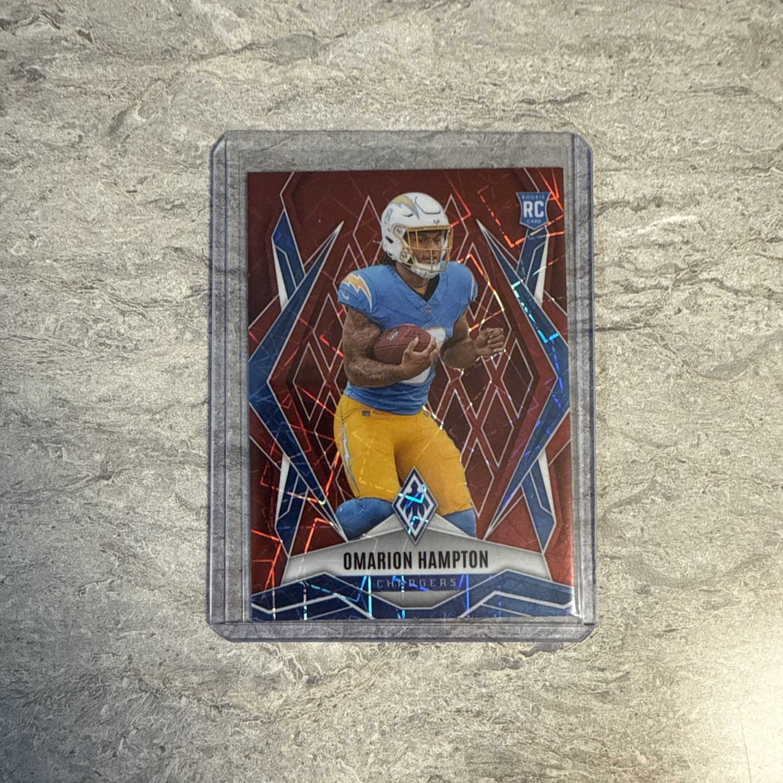 2025 Panini Phoenix - Rookies Omarion Hampton #192 Red Lazer /199 (RC)