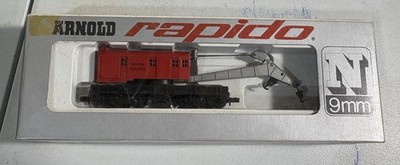 Arnold Rapido N Scale Union Pacific Crane Car w/ Boom #0471   Boxed