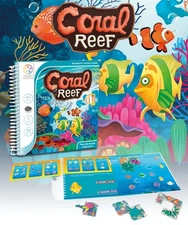 Smart Games Coral Reef Magnetic Travel Game Book w/48 Educational Challenges NEW