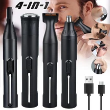 Nose Eyebrow Trimmer & Ear Hair Remover Beard Shaving Clipper Mens Grooming Kit