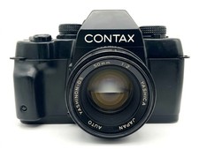 Contax ST Yashica 50mm f/2 Kit Analog SLR 35mm Black Camera Lens Body Good